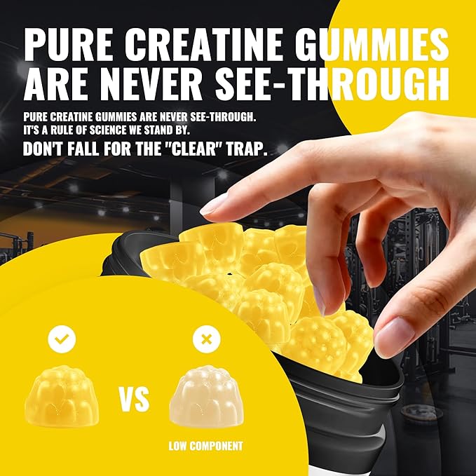 Creatine Monohydrate Gummies – Pre-Workout Energy & Muscle Growth Support for Men & Women | Mango Electrolyte Gummies (135 Count)