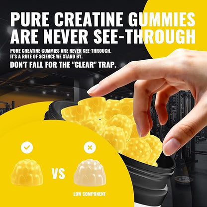 Creatine Monohydrate Gummies – Pre-Workout Energy & Muscle Growth Support for Men & Women | Mango Electrolyte Gummies (135 Count)