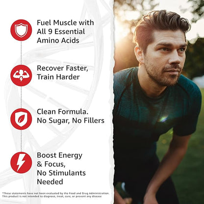 10X Health Amino Acids - 30 Servings of EAA & BCAA Powder, Pre Workout BCAA with Essential Amino Acids Supplement - BCAAs & EAAs for Longevity, Muscle Support, Strength, Energy - Fruit Punch