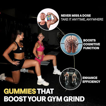 Creatine Monohydrate Gummies Sugar Free 5g - Made in USA - Pre Workout Creatine Chews for Women & Men, Creatine Gummy Candy, Chewable Nutritional Supplements, NSF Certified (Strawberry, 120 Count)
