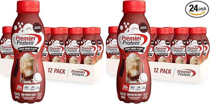 Premier Protein Shake,Limited Edition,Root Beer Float,30g Protein,No Added Sugar,24 Vitamins & Minerals to Support Immune Health,11.5 fl oz,(Pack of 24)