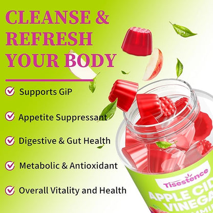 Appetite Suppressant Supplement| Akkermansia Function| Apple Cider Vinegar Gummies with Green Tea Extract, Probiotic for Fat Burner, Detox Cleanse, Metabolism, Energy & Digestive Health, 60 Gummies