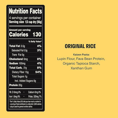 Kaizen Protein Rice Variety Pack, 20g Protein, Low Carb (6g Net Carbs), Keto-Friendly, Gluten-Free, Made with Plant-Based Lupini Beans, High Fiber, 8 Ounce, Pack of 3