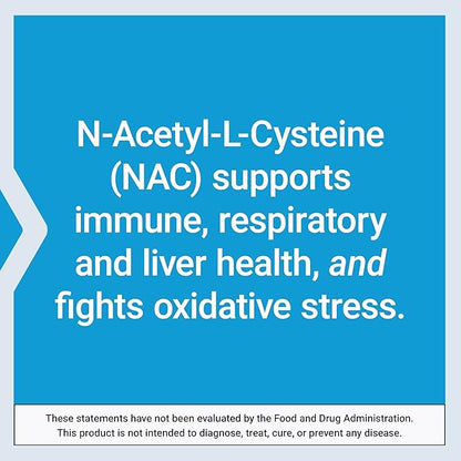 Life Extension N-Acetyl-L-Cysteine (NAC), Immune, Respiratory, Liver Health, NAC 600 mg, Potent antioxidant Support, Free-radicals, Easy to Absorb, 60 Capsules