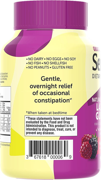 Senokot Dietary Supplement Laxative Gummies, 90 Ct, Constipation Relief, Natural Senna Extract, Gentle Overnight Laxatives for Constipation Relief, Mixed Berry Flavor