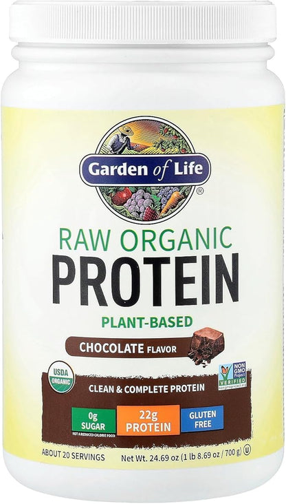 Garden of Life Protein Powder, Vegan Protein Powder, BCAA, Probiotics & Digestive Enzymes, Gluten & Lactose Free, Chocolate, 1.5 LB