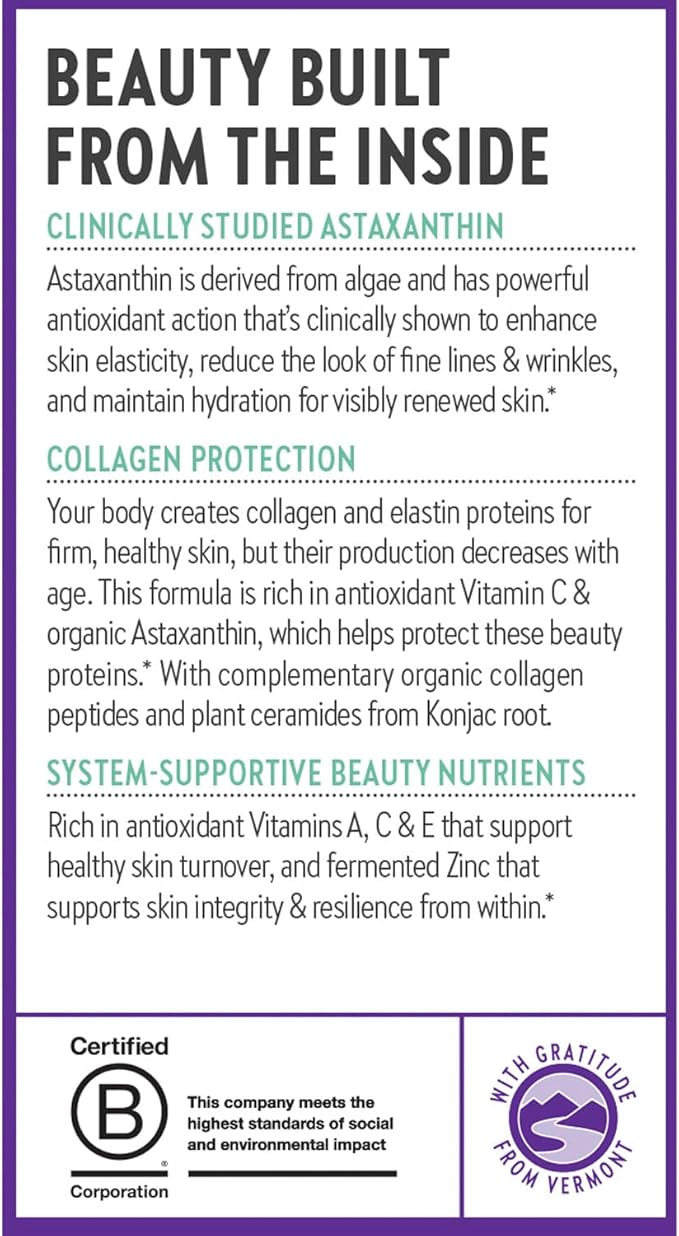 New Chapter Daily Skin Renewal Supplement, Clinical-Strength Astaxanthin for Youthful Skin Care + Collagen Protection with Vitamin C, Vitamin A, E & Zinc - 30 Capsules