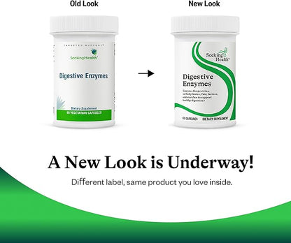 Seeking Health Digestive Enzymes- Enzymes for Protein, carbohydrates, fats, Lactose, and starches to Support Healthy Digestion- 60 Capsules