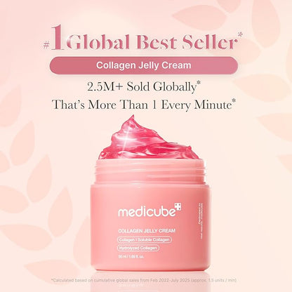medicube Collagen Jelly Cream- Niacinamide & Freeze-Dried Hydrolyzed Collagen - Boosts skin's barrier hydration and gives 24h Glow & Lifted Look - Korean skincare (1.69 Fl Oz (Pack of 1))