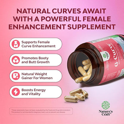 G-Curve Butt and Breast Growth Capsules - Horny Goat Weed, Muira Puama & Maca Root for Butt Growth Support - Advanced Herbal Formula - Supports Bigger Butt & Bigger Breast - Easy to Swallow - 30 Count