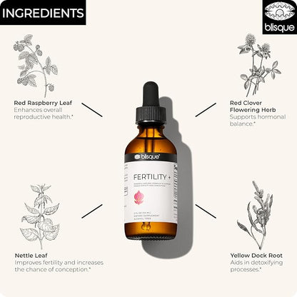 Blisque - Natural Fertility and Conception Support Supplement for Women | with Chasteberry | Doctor Approved | Vegan and Non-GMO | 2 Ounces | 59 Servings