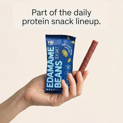 Rel Snacks Sea Salt Roasted Edamame Beans – High Protein, Low Carb Snack (11g Protein) – Keto, Vegan, Non-GMO – Made with Avocado Oil – 10 Pack, 0.9 oz