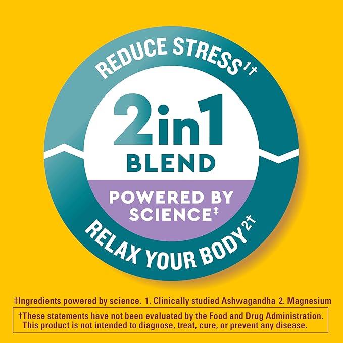 Nature Made Wellblends Calm & Relax, Ashwagandha 125mg, Magnesium 300 mg, 54 Vegetarian Capsules