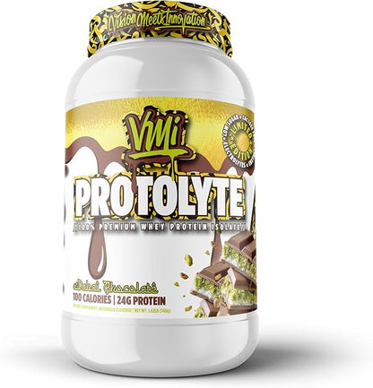 VMI Sports | ProtoLyte Whey Isolate Protein Powder | Low Calorie Whey for Weight Loss and Muscle Gain | Digestive Enzymes | Non-GMO (1.6 Lbs, Dubai Chocolate)