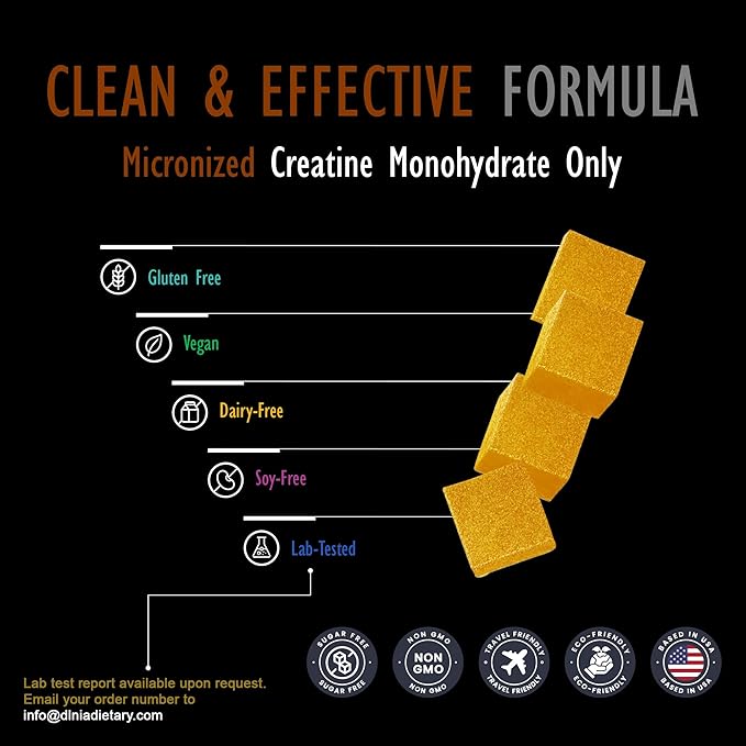 Creatine Monohydrate Gummies for Men & Women - Sugar Free & Vegan Advanced Formula W/L-Taurine + Vitamin B12 - for Muscle Strength, Muscles Builder, Recovery (120 Count (Pack of 1), Pineapple)