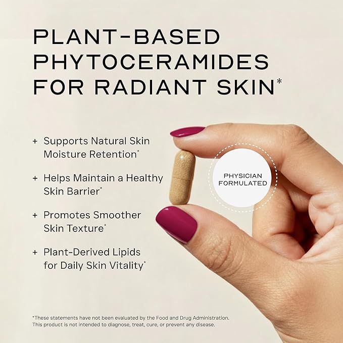 Skin Care Phytoceramides, 90 Day Hydration Focus Super Ceramide Supplements for Women and Men, Wrinkle Support Factor Pills Give youth to the Face with Multivitamin A, C, D, E Gluten Free 90 Capsules