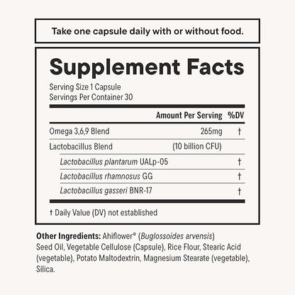 Daily Nouri Weight Support Probiotics for Women & Men | Metabolism + Digestive Support | 3 Clinically Studied Strains | 30-Day Supply