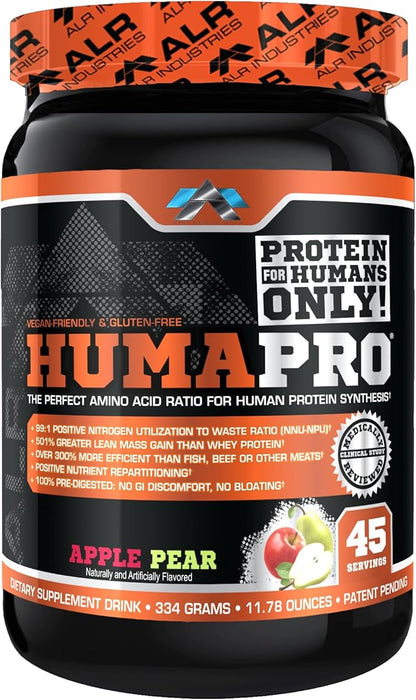 HumaPro Essential Amino Acid Formula | EAA Protein Supplement | Supports Muscle Recovery & Performance | Vegan, Gluten Free | | 45 Servings (Apple Pear)