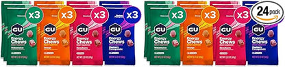 GU Energy Chews, Variety Pack Gummies with Electrolytes, Dairy-Free, On-The-Go Energy for Any Workout, 12 Bags (24 Servings Total), (Pack of 2)