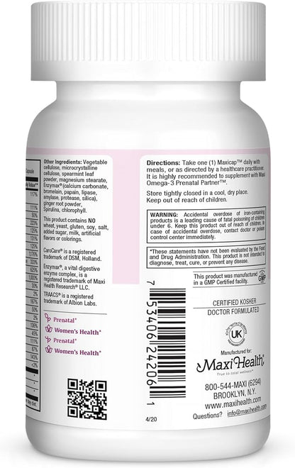 Prenatal Vitamins for Women - One a Day - Pregnancy Multivitamin with Folic Acid, Iron, Vitamin D3, B12, Zinc & Biotin – Daily Prenatal Support Before, During & After Pregnancy – 60 Capsules