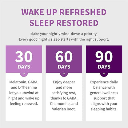 12-in-1 Melatonin Sleep Capsules - Natural Sleep Aids for Adults with Melatonin 5mg and Magnesium Glycinate 500mg, Sleep Aid with Ashwagandha, L Theanine, Valerian Root, GABA, 5-HTP (90ct, Pack of 2)