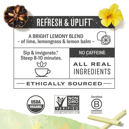 Numi Organic Damiana Uplift Herbal Tea – 48 Herbal Tea Bags – Energizing Blend for Mood Support Vitality & Daily Wellness