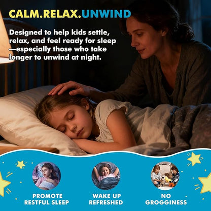 Kids Sleep Gummies with Magnesium Glycinate – Melatonin Free Bedtime Support for Kids – Calm & Relaxation with L-Theanine, GABA, Chamomile & Lemon Balm – Sugar Free Mixed Berry Flavor, 120 Gummies