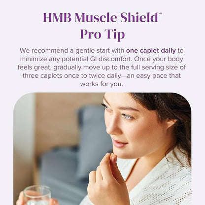 Barimelts HMB Muscle Shield for GLP-1 Users and Bariatric Patients - HMB Supplements with Vitamin D3 & Ubiquisome® Phytosome™ Supports Muscle Recovery - 90 Smooth-Coated Caplets