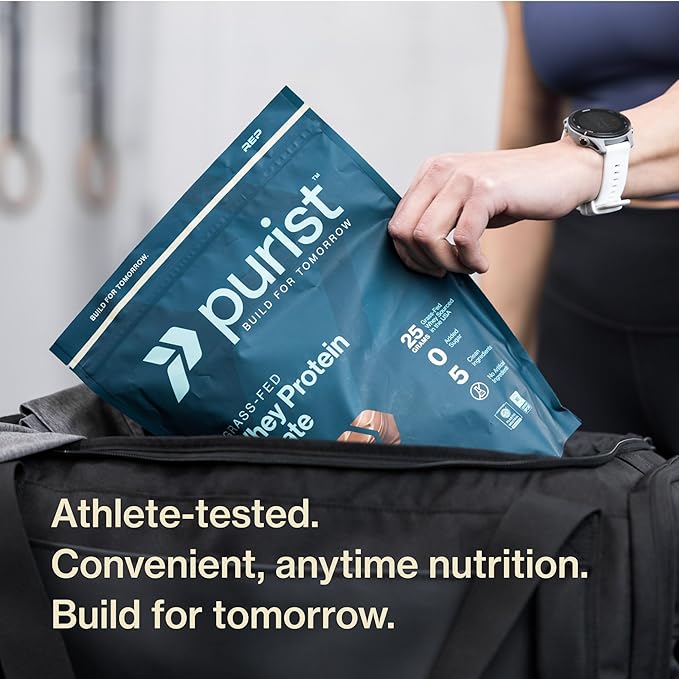 PURIST REP Whey Protein Powder, Premium Milk Chocolate Grassfed Isolate,Workout Recovery, Keto Friendly, Clean Nutrition Meal Replacement, Promotes Lean Muscle, Sugar and Gluten-Free Women Men, 2 Lb