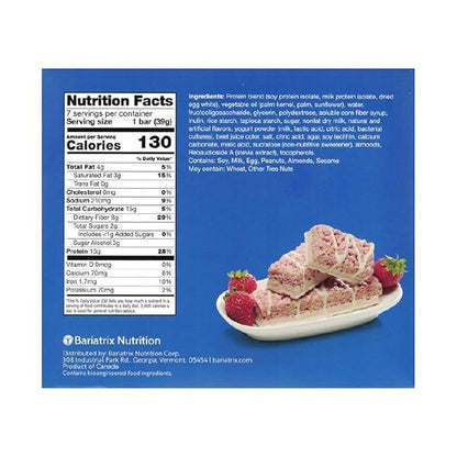 PROTIFIT - Low Calorie Snack Bar for Healthy Diets, High Protein, 15g Protein, Low Carb, Low Sugar, Ideal Protein Compatible, 7 Servings Per Box (Berry Fluffy)