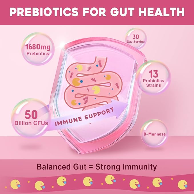 NATURE TARGET Probiotics for Women Probiotic Powder - 50 Billion CFUs, 13 Strains Supports for Digestive Vaginal Health, Bloating Relief, 30 Stick Packs