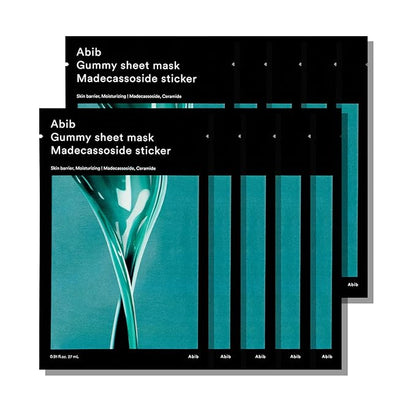 Abib Gummy Sheet Mask Madecassoside Sticker 10 Sheets (Skin Barrier) I Korean Face Mask for Sensitive Skin, Soothing & Redness Relief, Daily Skincare Treatment, K-Beauty Sheet Mask