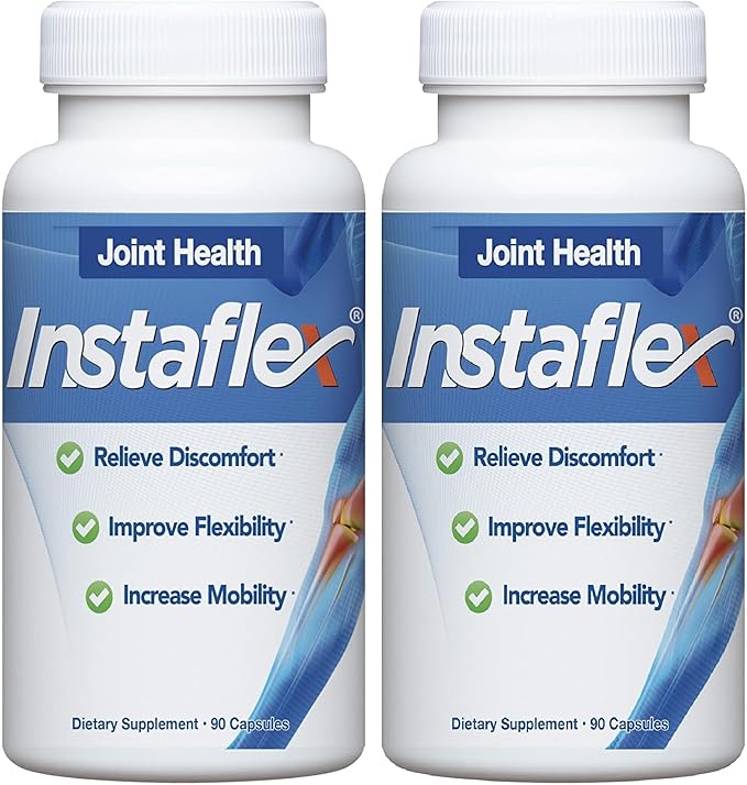 Instaflex Joint Support Supplement for Men and Women - Glucosamine, MSM, White Willow, Turmeric, Ginger, Cayenne, Hyaluronic Acid - 180 Capsules