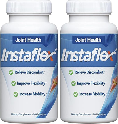 Instaflex Joint Support Supplement for Men and Women - Glucosamine, MSM, White Willow, Turmeric, Ginger, Cayenne, Hyaluronic Acid - 180 Capsules
