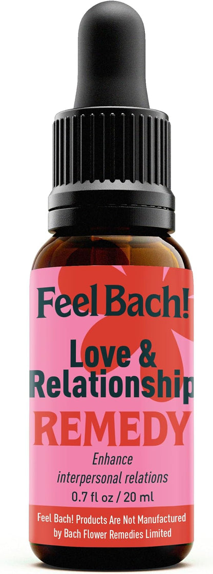 Feel Bach! Love & Relationship Remedy - Natural Homeopathic Flower Essences to Enhance Interpersonal Relations - Feel More Open - Vegan, Gluten & Sugar-Free, Non-Habit Forming, 20ml (0.7 fl oz)