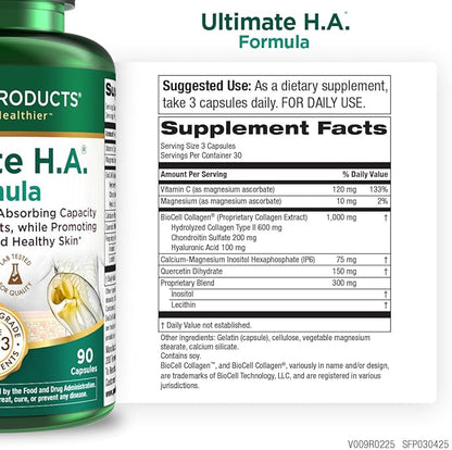 Purity Products Ultimate H.A. Formula - Clinically Studied BioCell Collagen - Dynamic Hyaluronic Acid Support for The Joints and Skin - 90 Count per Bottle (2 Bottles) - from
