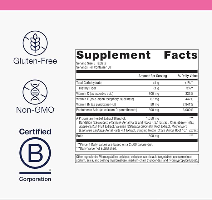 Metagenics Fem EstroPlex - Early Menopause Support Supplement* - with Dandelion Root, Valerian Root, Stinging Nettle, Chasteberry & Motherwort - Supports Hormone Balance, Energy & Mood* - 90 Tablets