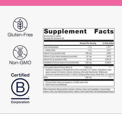 Metagenics Fem EstroPlex - Early Menopause Support Supplement* - with Dandelion Root, Valerian Root, Stinging Nettle, Chasteberry & Motherwort - Supports Hormone Balance, Energy & Mood* - 90 Tablets