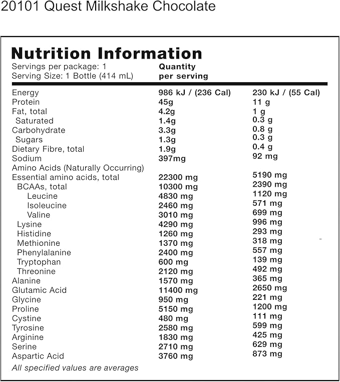 Quest Nutrition Chocolate Protein Shake,45g Protein,2g Sugar,4g Net Carbs,Ready to Drink,Gluten Free,(Pack of 24)