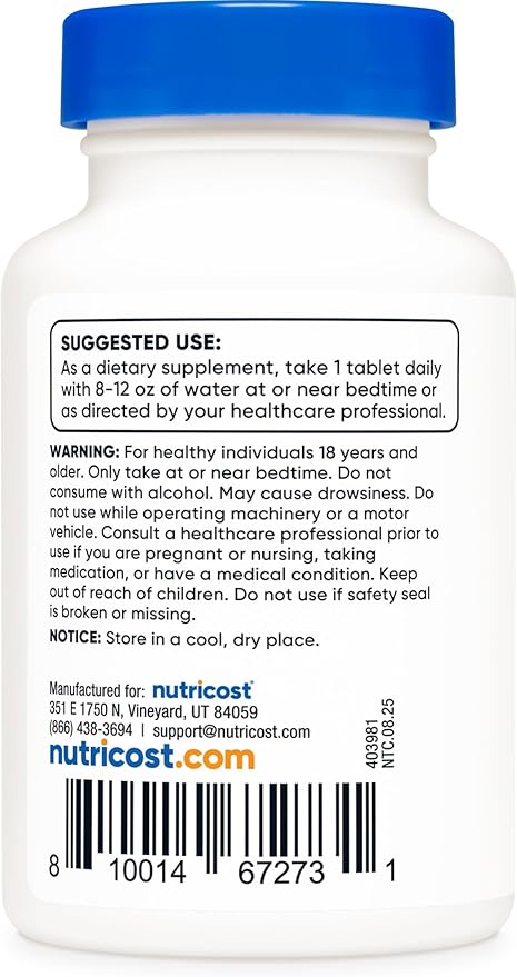 Nutricost Melatonin 10mg, 240 Tablets - 10mg Per Serving, Non-GMO, Gluten Free