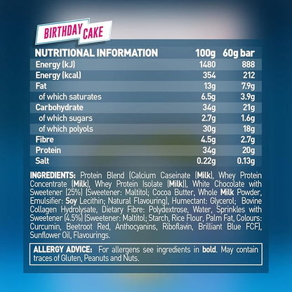 Grenade Carb Killa High Protein and Low Sugar Candy Bar, 12 x 60 g - Birthday Cake