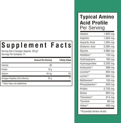 Bovine Collagen Peptides Powder for Women and Men, Grass-Fed Hydrolyzed Collagen Protein Type I & III, Skin, Hair, Nails, Bones, Digestion, Unflavored, Non-GMO, Keto & GF, 11 Servings, 8oz