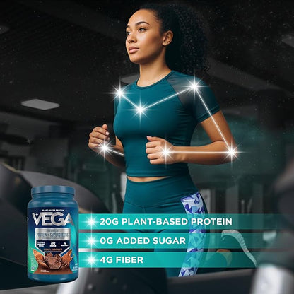 Vega Protein + Supergreens - 20g Plant-Based Protein, Chocolate, 25 Servings, Real Greens & Veggies, Vegan Keto, 0g Added Sugar, Non-GMO, Gluten Free, Dairy Free, 1.8lbs (Packaging May Vary)