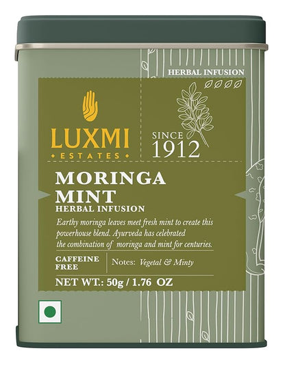Luxmi Estates - Moringa Mint Tea Loose Leaf - 50g, 1.76 Oz (25 cups) | Moringa and Mint