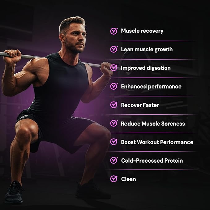 GLO Health Foods Cold-Processed Whey Protein - Salted Caramel Flavor - 24g Protein per Serving - Whey with Digestive Enzymes & BCAAs - Supports Muscle Growth, Strength & Recovery - 2 LB (28 Servings)