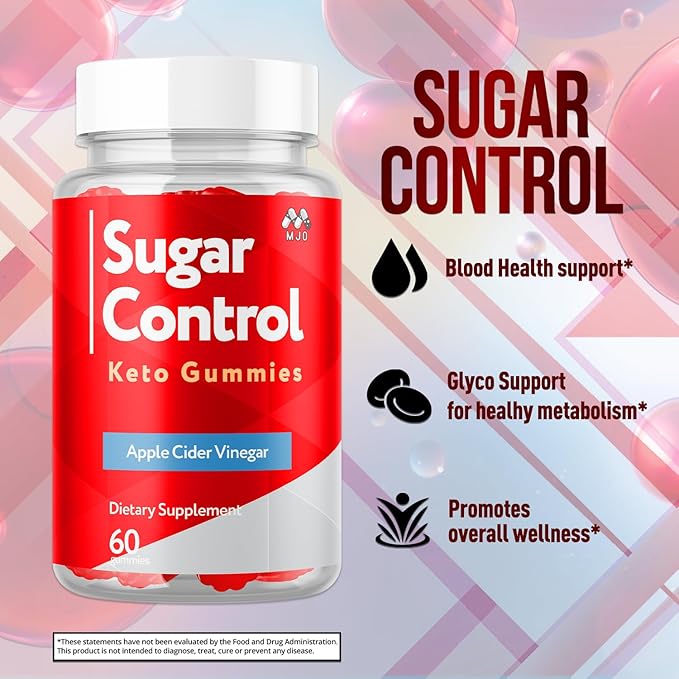 SugarControl Keto Gummies, Official SugarControl Gummys with All Natural Ingredients, Advanced Apple Cider Vinegar Gummy for Health and Wellness Support Max Strength Vitamin Supplement (60 Gummies)