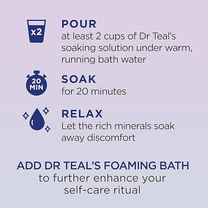 Dr Teal's Pure Epsom Magnesium Salt Soak, Sleep Blend with Melatonin, Lavender & Essential Oils, 3 lb (Pack of 4)