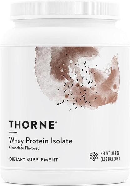 THORNE - Whey Protein Isolate - Balanced Amino Acids Profile with BCAAs - 21 Grams of Easy to Digest Whey Protein Powder - NSF Certified for Sport - Chocolate - Gluten & Soy-Free - 30 Servings