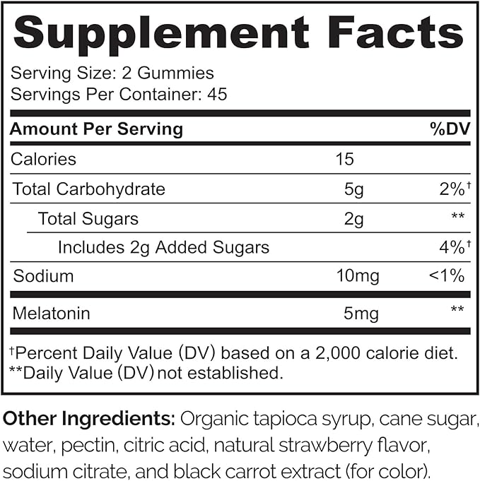 NATURELO Melatonin Gummies – Non-GMO, Gluten-Free, Soy Free - Strawberry Flavor - Gentle Sleep Supplement - 180 Vegetarian Gummies (Pack of 2)