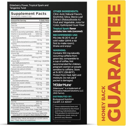 Pureboost Immune Clean Energy Booster, Refreshing Energy Drink Mix and Immunity Supplement with Elderberry, 1,200 mg Vitamin C, Vitamins A + D, and Zinc. Sugar-Free (Combo Pack, 30 Count)